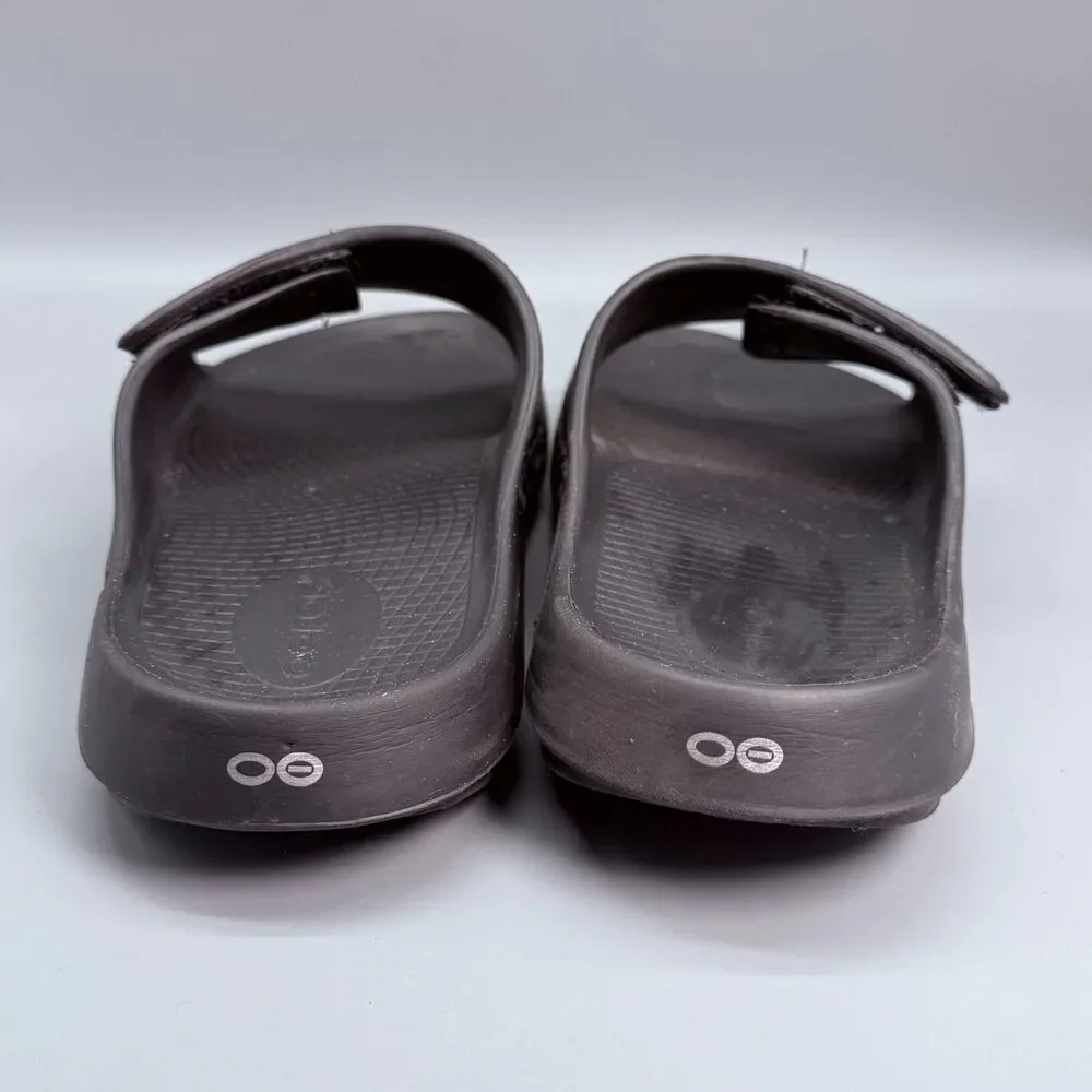 OOFOS OOahh Men's 13 Black Slip-On Sport Comfort Casual Recovery Slide Sandals